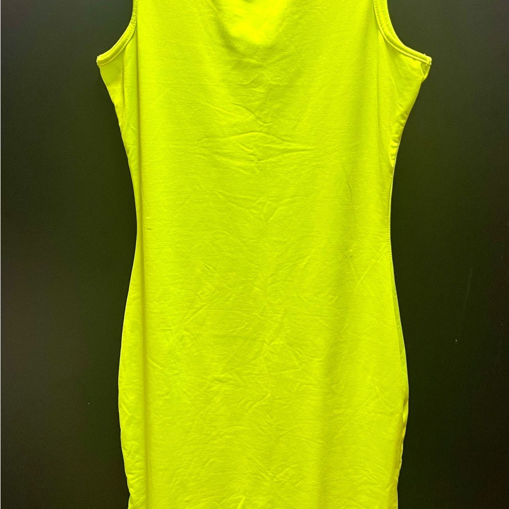 Fluorescent Green Sleeveless Dress